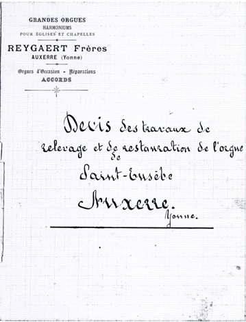 Premiere page du deuxime devis