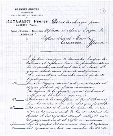 Premire page du troisime devis