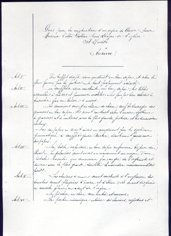 Premire page du sixime devis